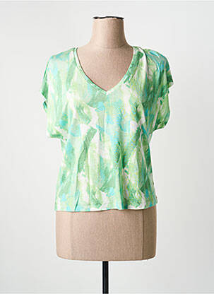 T-shirt imprimé fantaisie manches courtes vert SURKANA femme