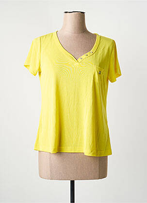 T-shirt col v manches courtes jaune CHATTAWAK femme