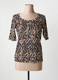 T-shirt sérigraphie avec strass manches courtes marron BETTY BARCLAY femme