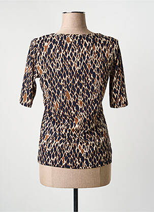 T-shirt sérigraphie avec strass manches courtes marron BETTY BARCLAY femme