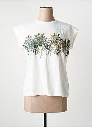 T-shirt imprimé fantaisie manches courtes blanc MKT STUDIO femme