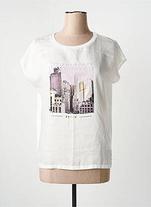 T-shirt imprimé fantaisie manches courtes blanc GARCIA femme