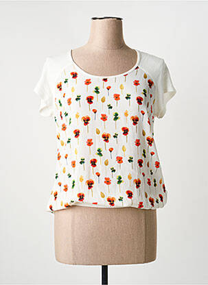 Top coupe fluide manches courtes blanc SIGNE NATURE femme