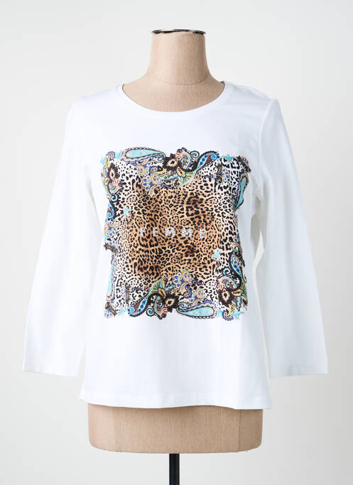 Top tissage jersey manches longues blanc SIGNE NATURE femme