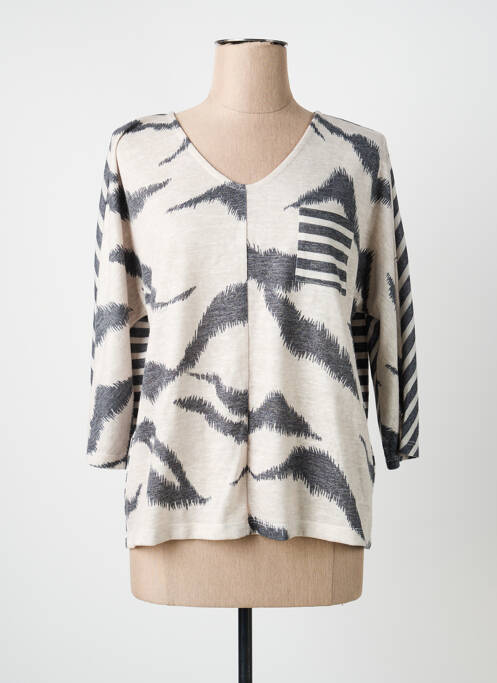 Top stretch manches longues beige STREET ONE femme