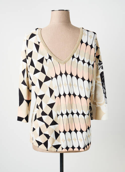 Top imprimé fantaisie manches longues beige JEI'S BY LETIZIA DENARO femme