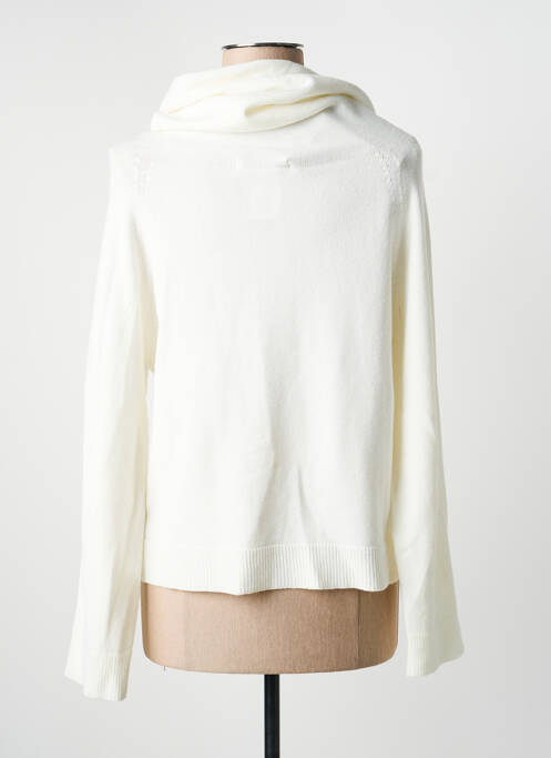Pull col roulé stretch manches longues blanc LA FEE MARABOUTEE femme