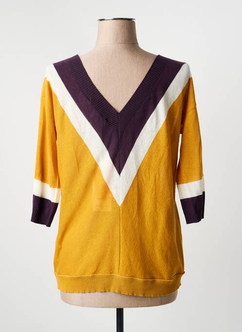 Top stretch manches 3/4 jaune LA FEE MARABOUTEE femme
