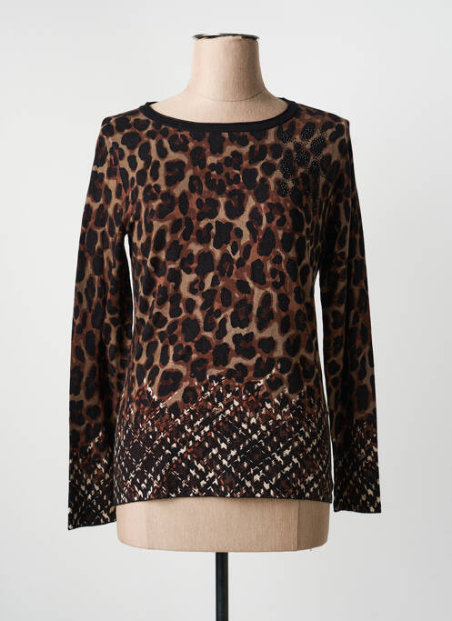 Top stretch manches longues marron BETTY BARCLAY femme