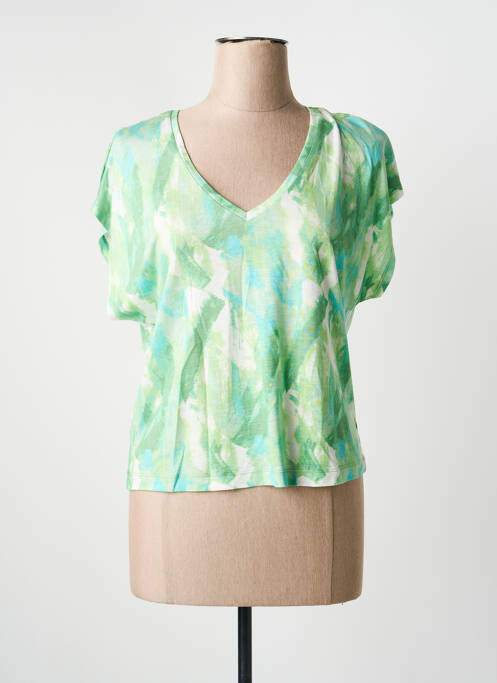 T-shirt imprimé fantaisie manches courtes vert SURKANA femme