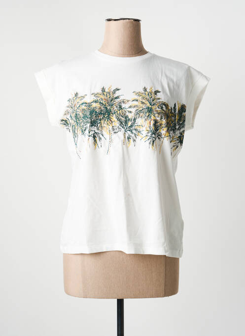 T-shirt imprimé fantaisie manches courtes blanc MKT STUDIO femme