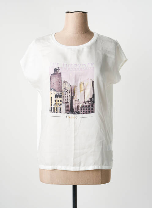 T-shirt imprimé fantaisie manches courtes blanc GARCIA femme