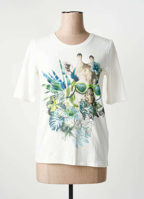 T-shirt sérigraphie avec strass manches courtes blanc BETTY BARCLAY femme