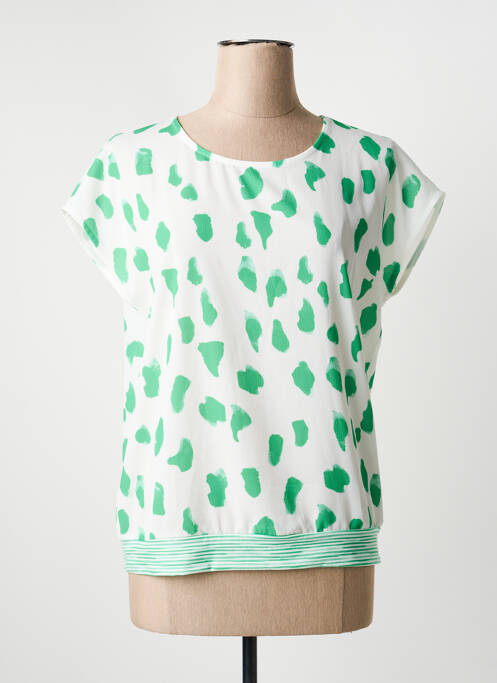 Top imprimé fantaisie manches courtes vert SIGNE NATURE femme