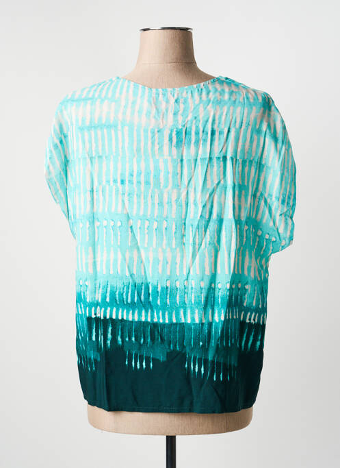 Top imprimé fantaisie manches courtes bleu LA FEE MARABOUTEE femme
