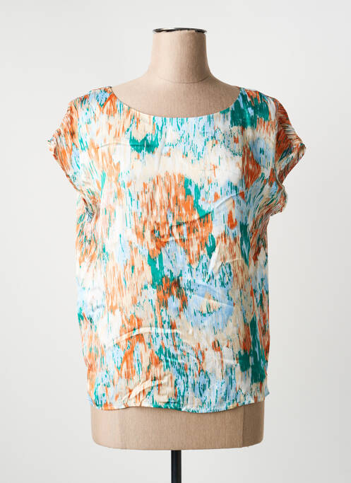 T-shirt imprimé fantaisie manches courtes bleu SURKANA femme