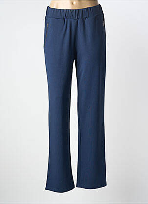 Pantalon droit stretch taille normale bleu SIGNATURE femme
