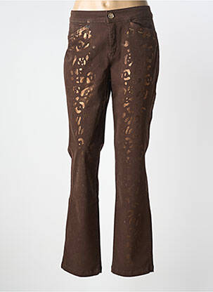 Pantalon droit stretch taille normale marron ELISA CAVALETTI femme