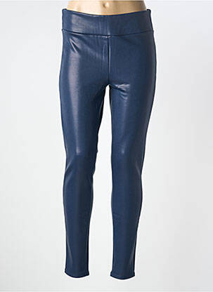 Legging tissage simili-cuir taille normale bleu YSABEL MORA femme