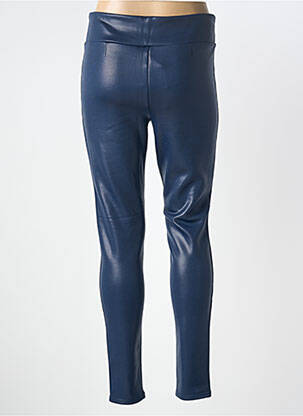 Legging tissage simili-cuir taille normale bleu YSABEL MORA femme