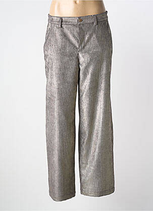 Pantalon large fermeture zippée sous rabat boutonné taille normale gris RAFFAELLO ROSSI femme