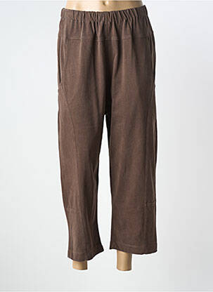 Pantalon 7/8 tissage popeline taille normale marron GERSHON BRAM femme