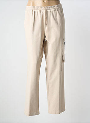 Pantalon droit stretch taille normale beige TRICOT CHIC femme