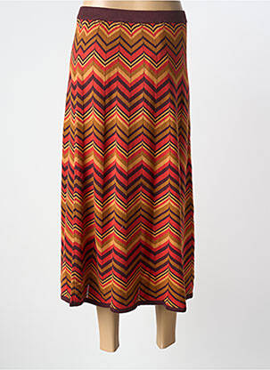 Jupe longue coupe droite orange SURKANA femme