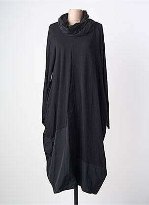 Robe mi-longue manches longues manches longues noir OZAI N KU femme
