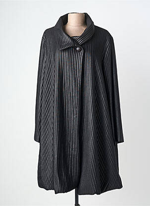 Manteau long coupe droite sans capuche noir OZAI N KU femme