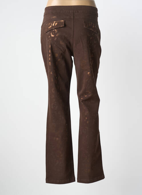 Pantalon droit stretch taille normale marron ELISA CAVALETTI femme