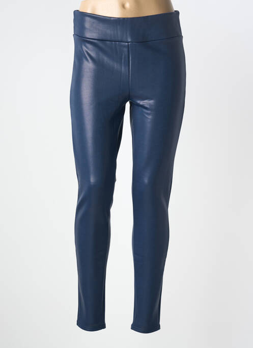 Legging tissage simili-cuir taille normale bleu YSABEL MORA femme