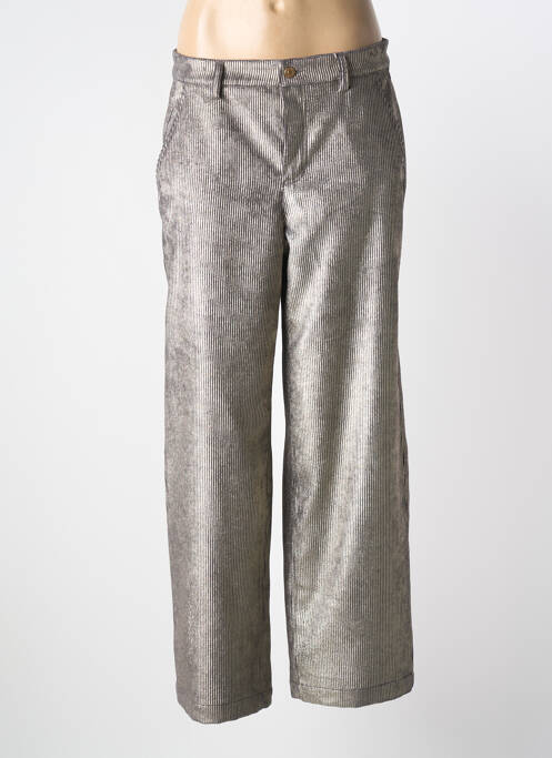 Pantalon large fermeture zippée sous rabat boutonné taille normale gris RAFFAELLO ROSSI femme