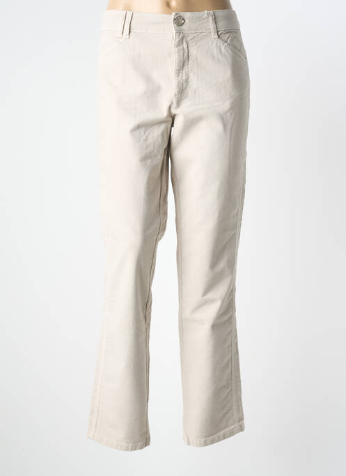 Pantalon droit stretch taille normale beige ELISA CAVALETTI femme