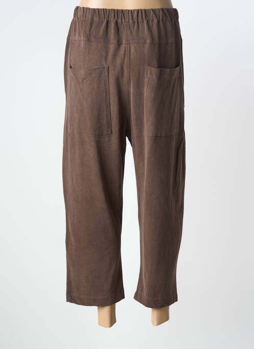 Pantalon 7/8 tissage popeline taille normale marron GERSHON BRAM femme