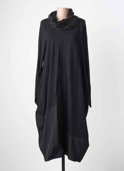 Robe mi-longue manches longues manches longues noir OZAI N KU femme