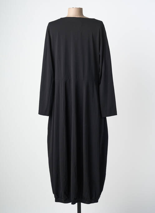 Robe longue col v manches longues noir GRIZAS femme