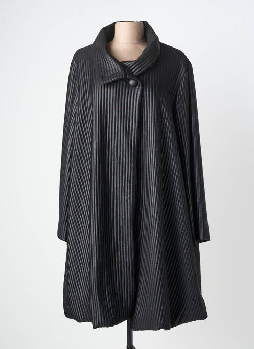 Manteau long coupe droite sans capuche noir OZAI N KU femme