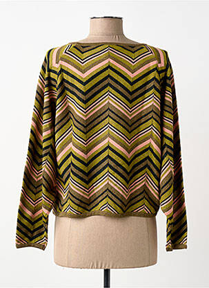Pull coupe droite manches longues vert SURKANA femme