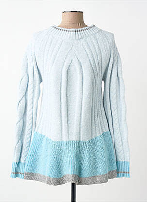 Pull tunique col rond manches longues bleu ELISA CAVALETTI femme
