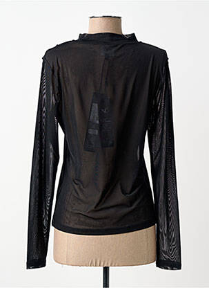 Top coupe cintrée manches longues noir NÜ femme