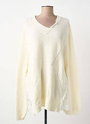 Pull tunique stretch manches longues beige ELISA CAVALETTI femme