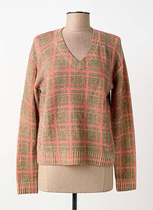 Pull col v manches longues orange JEI'S BY LETIZIA DENARO femme