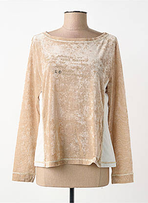 Top stretch manches longues beige ELISA CAVALETTI femme