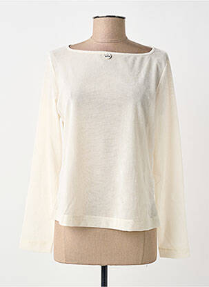 Top coupe cintrée manches longues beige ELISA CAVALETTI femme