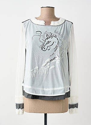 Top stretch manches longues blanc ELISA CAVALETTI femme