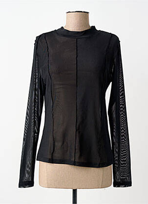 Top coupe cintrée manches longues noir NÜ femme