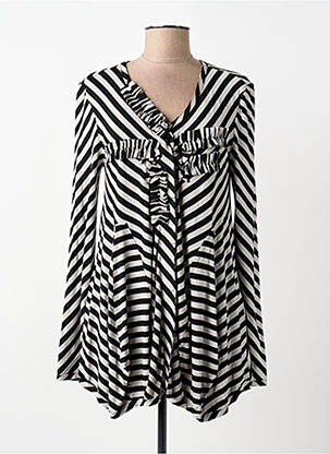 Tunique manches longues fermeture boutonnée sur le devant noir KEDZIOREK femme