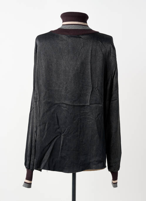 Pull col roulé stretch manches longues gris TRICOT CHIC femme