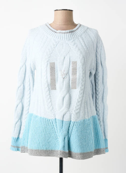 Pull tunique col rond manches longues bleu ELISA CAVALETTI femme